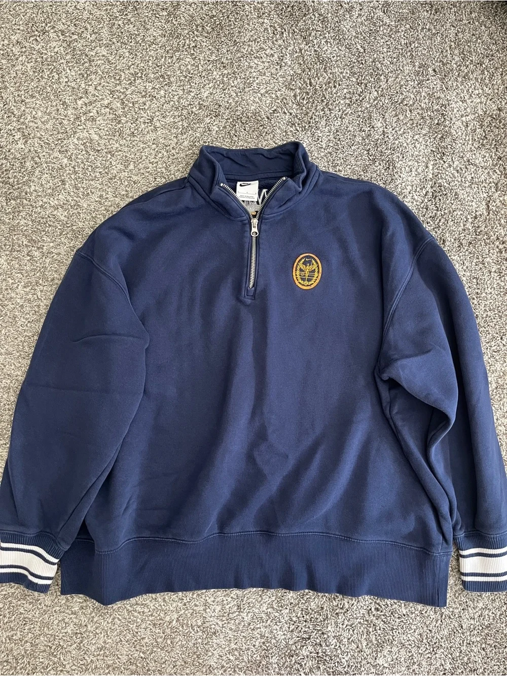 Nike Navy Blue Phoenix Oversized Quarter Zip Sweatshirt